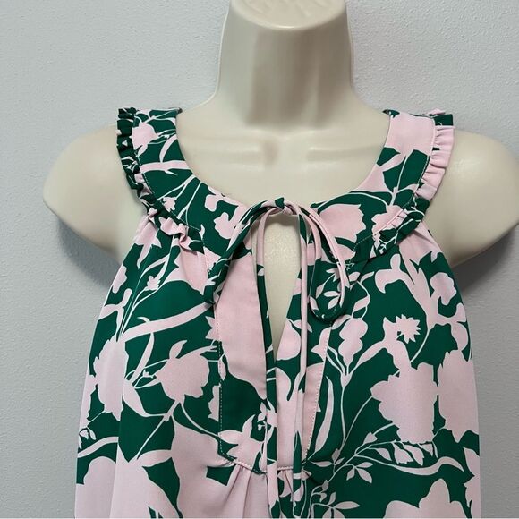 Market & Spruce Sabrina Ruffle Split Neck Blouse Size XXL - Picture 3 of 7